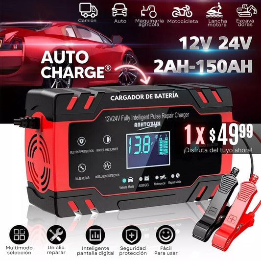 AutoCharge: Cargador de batería con pantalla táctil LCD